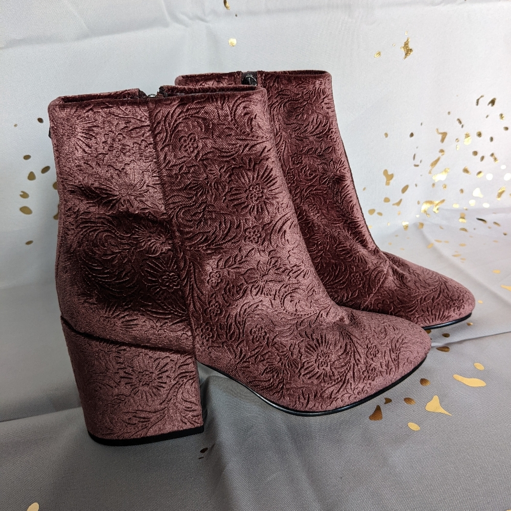 Sam Edelman Velvet Embossed Booties